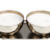 imageDeco 79 Metal Decorative Candle Jasmine Scented 12 oz 2 Wick Aromatherapy Candle with White Wax Set of 2 Wax Aromatherapy Candle 10quot W 3quot H SilverWhite