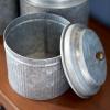 imageDeco 79 Metal Decorative Jars Galvanized Decorative Containers Set of 3 Decorative Keepsake Boxes 8quot 7quot 6quotH Silver