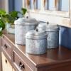 imageDeco 79 Metal Decorative Jars Galvanized Decorative Containers Set of 3 Decorative Keepsake Boxes 8quot 7quot 6quotH Silver