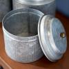 imageDeco 79 Metal Decorative Jars Galvanized Decorative Containers Set of 3 Decorative Keepsake Boxes 8quot 7quot 6quotH Silver