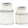 imageDeco 79 Metal Decorative Jars Set of 2 11quot 14quotH White