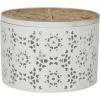 imageDeco 79 Metal Living Room Decorative Jars Laser Cut Metal Decorative Container with Carved Wood Lids Set of 3 Jar with Lid 7quot 6quot 4quotH White7  6  4H