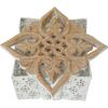 imageDeco 79 Metal Living Room Decorative Jars Laser Cut Metal Decorative Container with Carved Wood Lids Set of 3 Jar with Lid 7quot 6quot 4quotH White8  6  5W