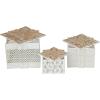 imageDeco 79 Metal Living Room Decorative Jars Laser Cut Metal Decorative Container with Carved Wood Lids Set of 3 Jar with Lid 7quot 6quot 4quotH White8  6  5W