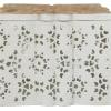 imageDeco 79 Metal Living Room Decorative Jars Laser Cut Metal Decorative Container with Carved Wood Lids Set of 3 Jar with Lid 7quot 6quot 4quotH White8  6  5W