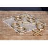 imageDeco 79 Metal Tic Tac Toe Game Set with Gold Pieces 12quot x 1quot x 12quot GoldGold