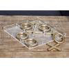 imageDeco 79 Metal Tic Tac Toe Game Set with Gold Pieces 12quot x 1quot x 12quot GoldGold
