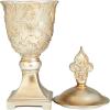 imageDeco 79 Polystone Solid Decorative Jars 7quot x 7quot x 19quot Gold