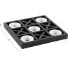 imageDeco 79 Traditional Wood Decorative Classic Game Set Housewarming Wedding Gift 14quot L x 14quot W x 2quot H Black 56997