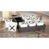 imageDeco 79 Wood Tic Tac Toe Game Set with White Block Pieces 14quot x 14quot x 4quot Black