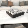 imageDeco 79 Wood Tic Tac Toe Game Set with White Block Pieces 14quot x 14quot x 4quot Black