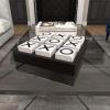 imageDeco 79 Wood Tic Tac Toe Game Set with White Block Pieces 14quot x 14quot x 4quot Black