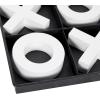 imageDeco 79 Wood Tic Tac Toe Game Set with White Pieces 12quot x 12quot x 1quot BlackBlack
