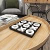 imageDeco 79 Wood Tic Tac Toe Game Set with White Pieces 12quot x 12quot x 1quot BlackBlack
