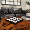 imageDeco 79 Wood Tic Tac Toe Game Set with White Pieces 12quot x 12quot x 1quot BlackBlack