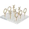 imageCosmoLiving by Cosmopolitan Acrylic Plastic Tic Tac Toe Game Set with Gold Stick Pieces 8quot x 8quot x 5quot Gold