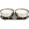 imageDeco 79 Metal Decorative Candle Jasmine Scented 12 oz 2 Wick Aromatherapy Candle with White Wax Set of 2 Wax Aromatherapy Candle 10quot W 3quot H SilverWhite