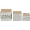 imageDeco 79 Metal Living Room Decorative Jars Laser Cut Metal Decorative Container with Carved Wood Lids Set of 3 Jar with Lid 7quot 6quot 4quotH White8  6  5W