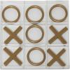 imageDeco 79 Metal Tic Tac Toe Game Set with Gold Pieces 12quot x 1quot x 12quot GoldGold