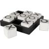 imageDeco 79 Wood Tic Tac Toe Game Set with White Block Pieces 14quot x 14quot x 4quot Black
