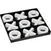 imageDeco 79 Wood Tic Tac Toe Game Set with White Pieces 12quot x 12quot x 1quot BlackBlack