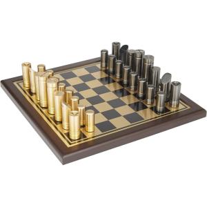 imageDeco 79 Aluminum Chess Game Set 14quot x 14quot x 4quot Gold  Classic Edition  Set Decorative Gift Classic Game Set Housewarming Fit Wedding Gift  6 Players  Age 12Gold