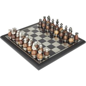 imageDeco 79 Aluminum Chess Game Set 16quot x 16quot x 4quot GoldBlack