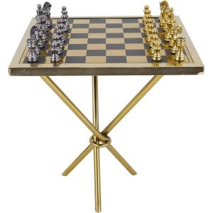 imageDeco 79 Aluminum Metal Chess Game Set 22quot x 22quot x 25quot SilverGold