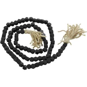 imageDeco 79 Mango Wood Handmade Hexagon Carved Geometric Long Beaded Garland with Tassel 80quot x 1quot x 1quot BlueBlack