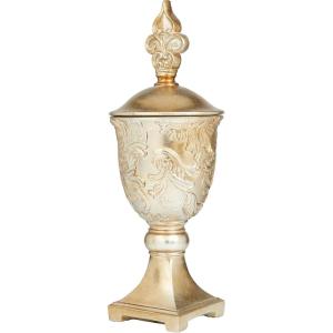 imageDeco 79 Polystone Solid Decorative Jars 7quot x 7quot x 19quot Gold
