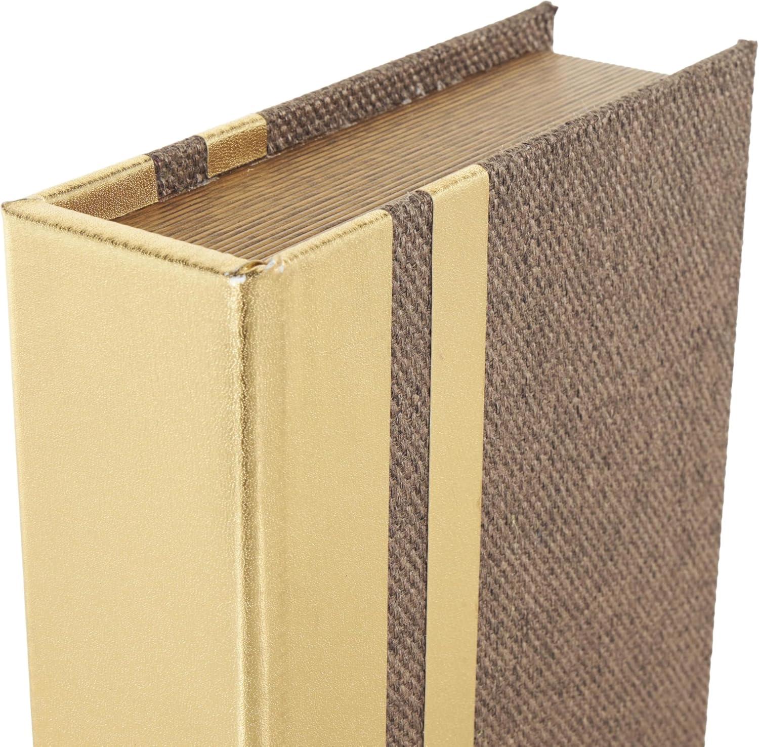 imageDeco 79 Linen Fabric Decorative Box Faux Storage Book Book Shaped Boxes Set of 3 Decorative Keepsake Boxes 12quot 9quot 6quotH Light GrayMulti Colored