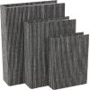 imageDeco 79 Linen Fabric Decorative Box Faux Storage Book Book Shaped Boxes Set of 3 Decorative Keepsake Boxes 12quot 9quot 6quotH Light GrayBlack