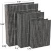 imageDeco 79 Linen Fabric Decorative Box Faux Storage Book Book Shaped Boxes Set of 3 Decorative Keepsake Boxes 12quot 9quot 6quotH Light GrayBlack