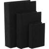 imageDeco 79 Linen Fabric Decorative Box Faux Storage Book Book Shaped Boxes Set of 3 Decorative Keepsake Boxes 12quot 9quot 6quotH Light GrayBlack