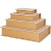 imageDeco 79 Linen Fabric Decorative Box Faux Storage Book Book Shaped Boxes Set of 3 Decorative Keepsake Boxes 12quot 9quot 6quotH Light GrayCream