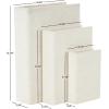 imageDeco 79 Linen Fabric Decorative Box Faux Storage Book Book Shaped Boxes Set of 3 Decorative Keepsake Boxes 12quot 9quot 6quotH Light GrayCream