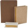imageDeco 79 Linen Fabric Decorative Box Faux Storage Book Book Shaped Boxes Set of 3 Decorative Keepsake Boxes 12quot 9quot 6quotH Light GrayMulti Colored