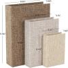 imageDeco 79 Linen Fabric Decorative Box Faux Storage Book Book Shaped Boxes Set of 3 Decorative Keepsake Boxes 12quot 9quot 6quotH Light GrayMulti Colored