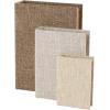 imageDeco 79 Linen Fabric Decorative Box Faux Storage Book Book Shaped Boxes Set of 3 Decorative Keepsake Boxes 12quot 9quot 6quotH Light GrayMulti Colored