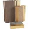 imageDeco 79 Linen Fabric Decorative Box Faux Storage Book Book Shaped Boxes Set of 3 Decorative Keepsake Boxes 12quot 9quot 6quotH Light GrayMulti Colored