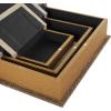 imageDeco 79 Linen Fabric Decorative Box Faux Storage Book Book Shaped Boxes Set of 3 Decorative Keepsake Boxes 12quot 9quot 6quotH Light GrayMulti Colored