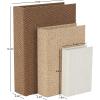 imageDeco 79 Linen Fabric Decorative Box Faux Storage Book Book Shaped Boxes Set of 3 Decorative Keepsake Boxes 12quot 9quot 6quotH Light GrayMulti Colored