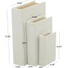 imageDeco 79 Linen Fabric Decorative Box Faux Storage Book Book Shaped Boxes Set of 3 Decorative Keepsake Boxes 12quot 9quot 6quotH Light GrayWhite
