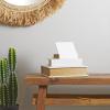 imageDeco 79 Linen Fabric Decorative Box Faux Storage Book Book Shaped Boxes Set of 3 Decorative Keepsake Boxes 12quot 9quot 6quotH Light GrayWhite