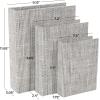 imageDeco 79 Linen Fabric Decorative Box Faux Storage Book Book Shaped Boxes Set of 3 Decorative Keepsake Boxes 12quot 9quot 6quotH Light GrayWhite