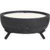 imageDeco 79 Mango Wood Sauvignon Blanc Scented 22 oz 3 Wick Candle with White Wax 7quot x 7quot x 4quot BlackWhite
