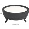 imageDeco 79 Mango Wood Sauvignon Blanc Scented 22 oz 3 Wick Candle with White Wax 7quot x 7quot x 4quot BlackWhite