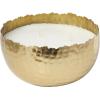 imageDeco 79 Metal Decorative Candle Egyptian Mint Scented Hammered 30 oz 3 Wick Aromatherapy Candle with White Wax Wax Aromatherapy Candle 7quot x 7quot x 4quot Gold