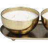 imageDeco 79 Metal Decorative Candle English Garden Scented 12 oz 2 Wick Aromatherapy Candle with White Wax Set of 2 Wax Aromatherapy Candle 10quot W 3quot H GoldWhite