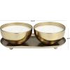 imageDeco 79 Metal Decorative Candle English Garden Scented 12 oz 2 Wick Aromatherapy Candle with White Wax Set of 2 Wax Aromatherapy Candle 10quot W 3quot H GoldWhite